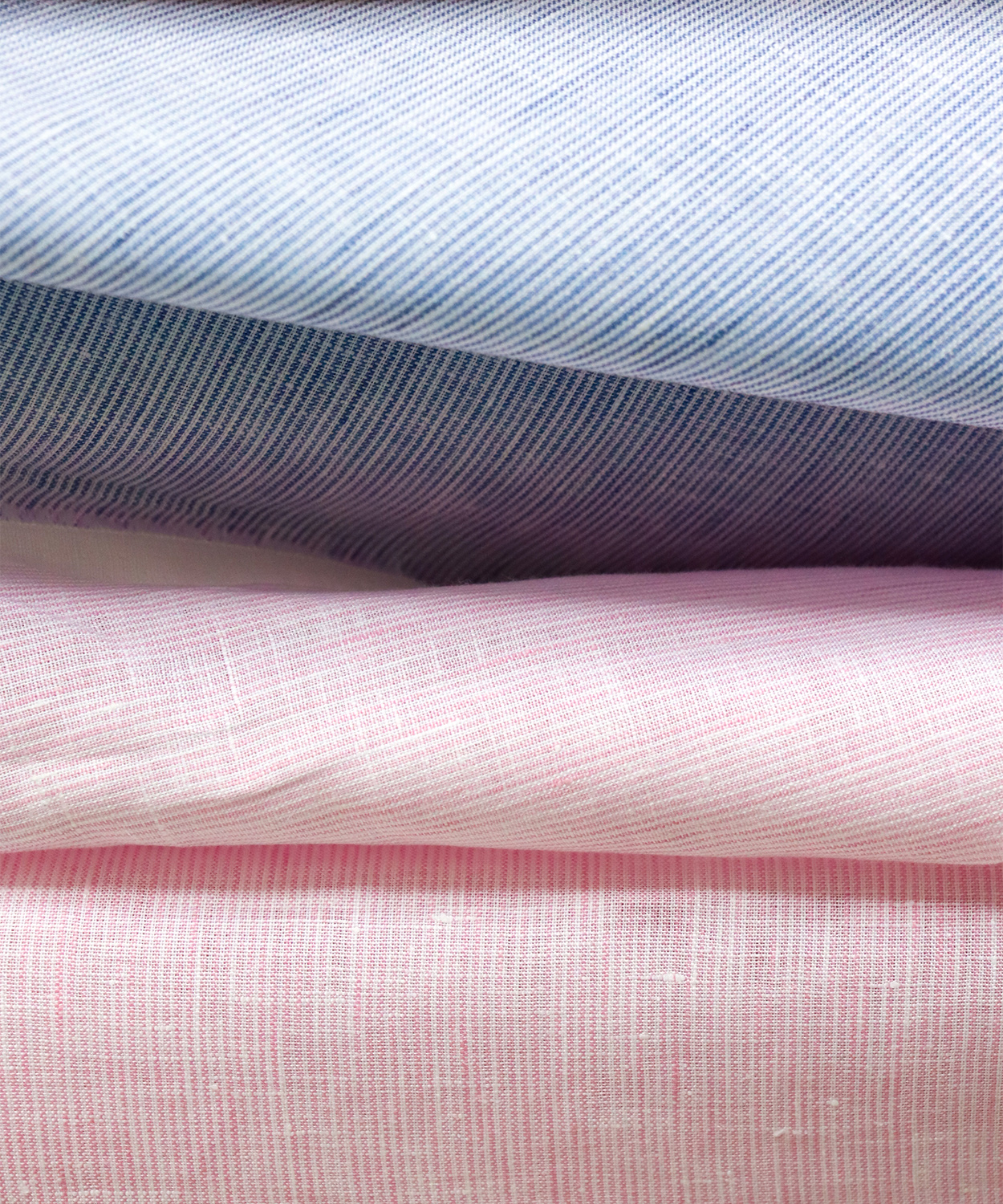 Pink and Blue Stripe 100% linen